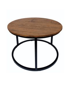 Java Wooden Coffee Table In Oak With Black Metal Frame