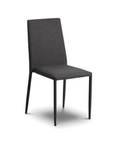 Jazz Linen Fabric Dining Chair In Slate Grey