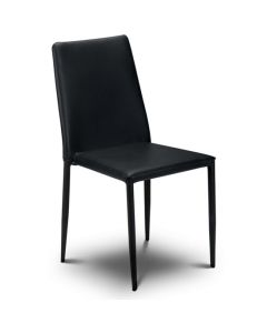 Jazz Stacking Faux Leather Dining Chair In Black