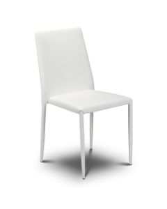 Jazz Stacking Faux Leather Dining Chair In White
