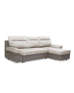 Jessica Linen Fabric 2 Seater Chaise Sofa In Grey