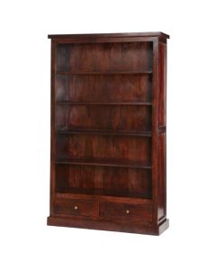 Jaipur Solid Mango Wood Large Bookcase In Dark Mahogany