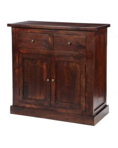 Jaipur Solid Mango Wood Sideboard With 2 Doors In Dark Mahogany