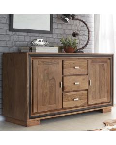 Jodhpur Large Sideboard In Natural Sheesham With 2 Doors And 3 Drawers