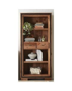 Jodhpur Large Wooden 2 Drawers Bookcase In Sheesham