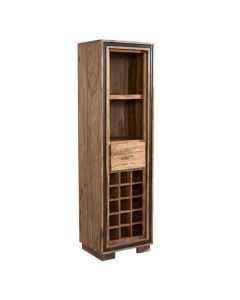 Jodhpur Wooden 1 Drawer Bookcase With Wine Rack In Sheesham