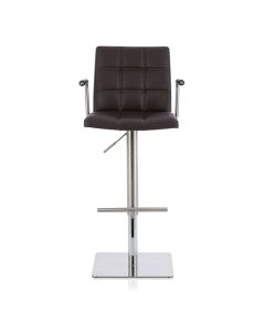 Jonquil Faux Leather Swivel Adjustable Height Bar Stool In Brown