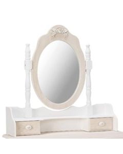 Juliette Dressing Mirror In Cream And White Wooden Frame