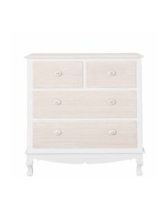 Juliette Wooden Chest Of Drawers In Cream And White With 4 Drawers