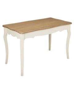 Juliette Wooden Dining Table In Cream And Oak