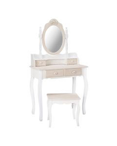 Juliette Wooden Dressing Set In White And Cream