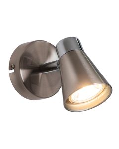 Kai Single Wall Light In Satin Nickel And Chrome