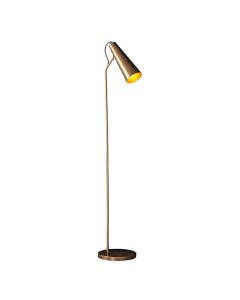 Karna Task Floor Lamp In Antique Brass And Gold Effect