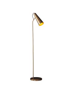 Karna Task Floor Lamp In Antique Brass And Gold Effect