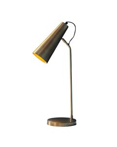 Karna Task Table Lamp In Antique Brass And Gold Effect