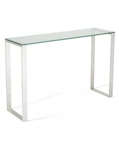 Kayla Clear Glass Top Coffee Table With Silver Frame