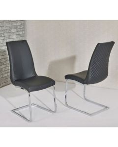 Kelcy Black Faux Leather Dining Chairs In Pair
