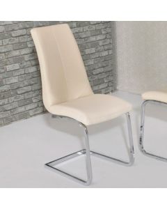 Kelcy Faux Leather Dining Chair In Cream