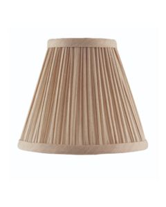Kemp Fabric 6 Inch Shade In Beige With Polished Nickel Plate