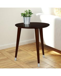 Kennington Wooden Round End Table In Espresso