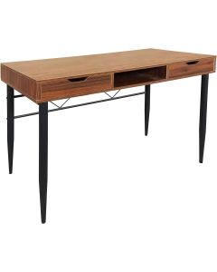 Kenora Home Office Ergonomic Laptop Desk Table With Drawers In Walnut Black