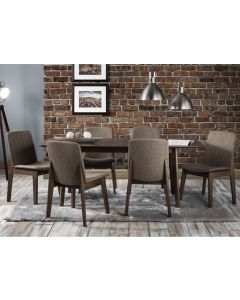 Kensington Extending Wooden Dining Table In Walnut With 6 Chairs