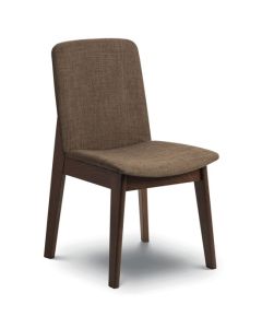 Kensington Linen Fabric Seat Dining Chair In Brown