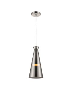 Kentish 1 Bulb Ceiling Pendant Light In Smoked Grey And Chrome