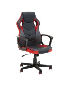 Kentol Faux Leather Home And Office Chair In Black And Red
