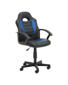 Keston Faux Leather Home And Office Chair In Black And Blue