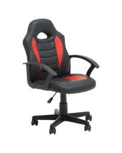 Keston Faux Leather Home And Office Chair In Black And Red