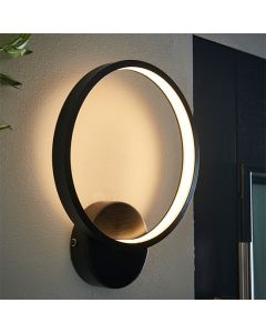 Kieron Wall Light In Textured Black Finish With White Diffuser