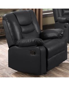 Kirk PU Leather Recliner 1 Seater Sofa In Black