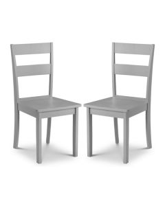 Kobe Torino Grey Wooden Dining Chairs In Pair