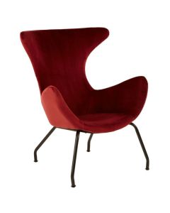 Kolding Velvet Upholstered Bedroom Chair In Red
