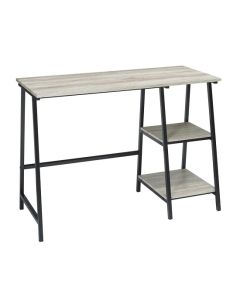 Kyoto Pale Oak Top Wooden Computer Desk In Black Frame