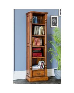 La Reine Narrow Wooden Alcove Bookcase In Distressed Light Brown