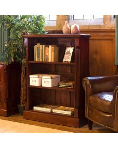 La Roque Low Wooden Open Bookcase In Mahogany