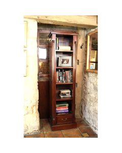 La Roque Narrow Wooden Alcove Bookcase In Mahogany