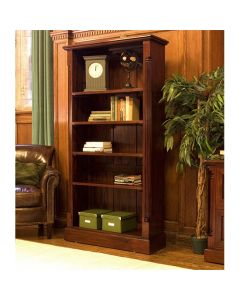 La Roque Tall Wooden Open Bookcase In Mahogany