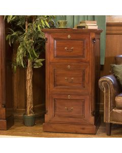 La Roque Wooden 3 Drawers Filing Cabinet In Mahogany
