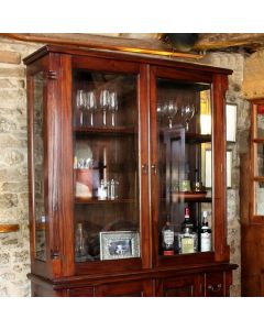 La Roque Wooden Hutch Display Cabinet In Mahogany