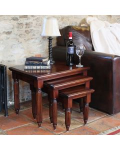 La Roque Wooden Nest Of Tables In Mahogany