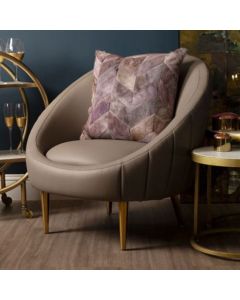 Lagero Fabric Upholstered Armchair In Mink