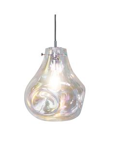 Lava Blown Glass Ceiling Pendant Light In Chrome