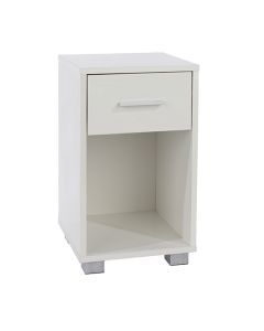 Elmont Wooden Compact Bedside Cabinet With 1 Drawer In White