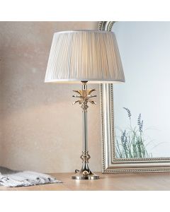 Leaf And Freya Medium Silver Shade Table Lamp In Polished Nickel