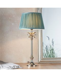 Leaf And Freya Small Fir Shade Table Lamp In Polished Nickel