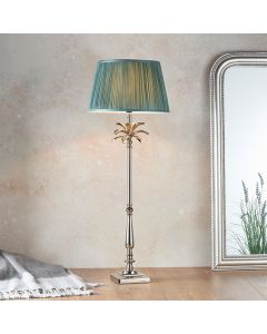 Leaf And Freya Tall Fir Shade Table Lamp In Polished Nickel