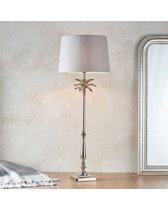 Leaf And Mia Tall Charcoal Shade Table Lamp In Polished Nickel